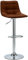 Furnhouse 310167 Ibbe Design 2er Set Cognac Braun Kunstleder Höhenverstellbar Barstühle 360° Drehbar Barhocker mit Lehne Mario, 43x46x107 cm
