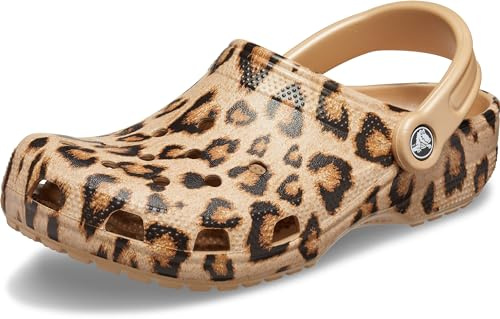 Crocs Unisex Animal Print Clogs, Zebra And Leopard Shoes Clog, Leopard Gold, 40 EU