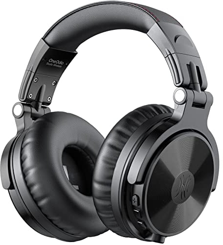 OneOdio Auricurales Bluetooth Inalámbricos 110H, Auriculares HiFi de 50mm Altavoz con Micrófono CVC 8.0, Auriculares con Cable para Móvil PC Portátil, Orejeras Proteicas 90° Ajustable para DJ