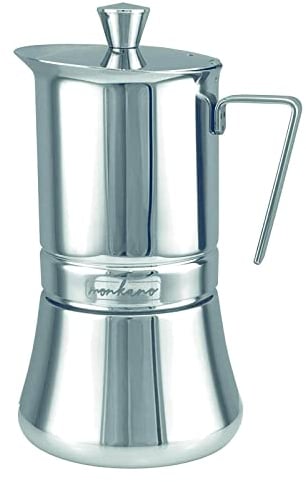monkano Herdkocher Espressokocher Milano Edelstahl Induktion 4/2 Tassen