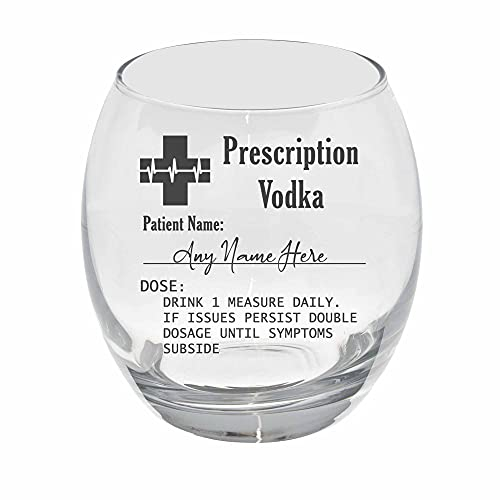 Always Looking Good Personalised Engraved Vodka Highball Glass Prescription Vodka Novelty Funny Birthday Gift (Empty Glass, Small Tondo)