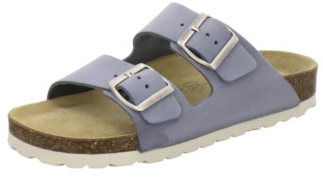 AFS-Schuhe 2100 Mules tendance pour femme en cuir véritable de qualité supérieure, fabriquées en Allemagne, Nubuck ciel, 37 EU