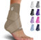 Sleeve Stars Ankle Brace for Women & Men, Ankle Wrap for Sprain, Compression Sleeve for Plantar Fasciitis Relief, Easy Customizable Support: w/Removable Strap (Single/Beige)