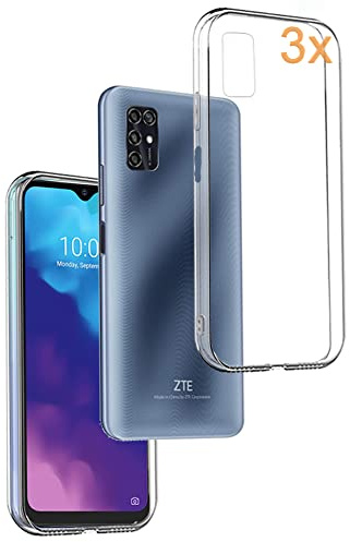 REY Pack 3X Transparent Silikonhülle TPU für ZTE Blade V30 VITA, Handyhülle Premium Kratzfest TPU Durchsichtige Schutzhülle, Ultradünne 0,33 mm