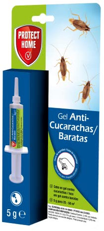 PROTECT HOME Gel Anticucarachas de acción inmediata con jeringuilla 5g, Elimina Todo Tipo de cucarachas, para Uso doméstico, ultrarresistente,