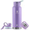 IDEUS Vacuum Insulated Water Bottle, Stainless Steel Double Wall Flask Metal Sports Canteen with Leak-Proof Screw Cap (Violet, 40oz (1140ml))