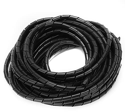 Kabelschlauch 10 M, Flexible, Elektrisches Zubehör Kabeltrommeln, Rohrtrommeln, Wickler Spiralhülle, PVC-Kabel, Spiralschlauch, Isolierender Organizer, Kabelabdeckung, Schwarz, Innendurchmesser 6 Mm