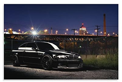 Rennauto Poster für BMW E46 M3 Supercars Sportwagen Poster Dekorative Malerei Leinwand Wandposter und Kunstbild Druck Modern Familie Schlafzimmer Dekor Poster