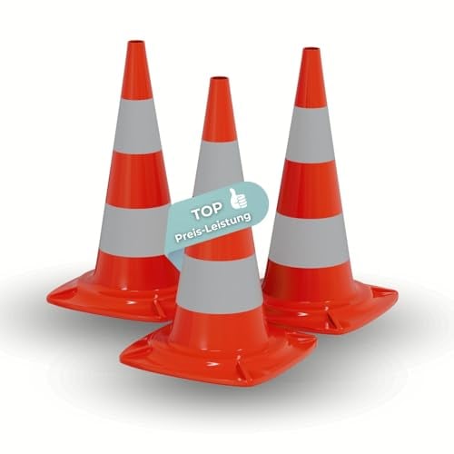 Verkehrspylon Pylon Hütchen Verkehrsleitkegel Warnkegel Markierungskegel Absperrkegel Warnbake Leitpfosten Lübecker Hut Parcours 3 Stück