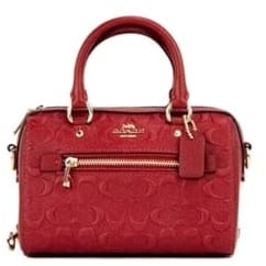 COACH Mini Rowan Crossbody Signature Leather (Gold/1941 Red), Rot/Ausflug, einfarbig (Getaway Solids), no-size