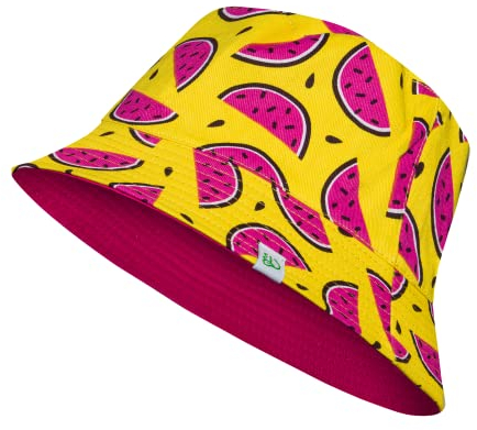 Dedoles Anglerhut Unisex Damen Herren Fischerhut Wendbar Baumwolle viele lustiges Design Geschenk Zwei Designs in einem, Farbe: Saftige Wassermelone