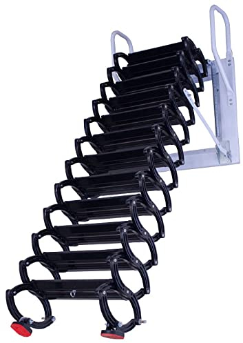 Escaleras para ático Escalera de Loft Plegable Escaleras de Metal de Acero Escalera de Pared de Loft Grande montada en la Pared Escaleras Plegables Extensibles Escalera Oculta retráctil