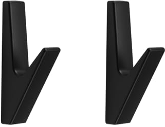 JINTANG 2 Set Garderobenhaken schwarz,Kleiderhaken Schwarz, Kleiderhaken Garderobenhaken, Wandhaken Garderobenhaken für Bäder,Küchen, Foyers und Flure, capacité de charge jusqu'à 20 kg