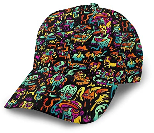 SJOAOAA Atmungsaktive Mode Baseball Cap, Psychedelic Trippy Mandala Flower Gear Outdoor Reise Visier, Verstellbar und Pferdeschwanz Loch, Unisex Kappe, Geschenke für Jungen Mädchen, Psychedelic Trippy