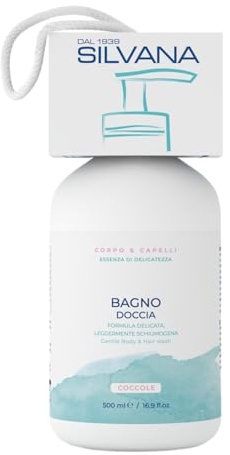 Silvana Bagno Doccia Corpo e Capelli - Fragranza Coccole 500ml - Detersione Delicata per la Pelle dei Bambini con Avena, Camomilla e Aloe Vera