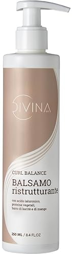 Restrukturierender Spülung für welliges, lockiges, superlockiges, Afro-Haar Curl Balance, regenerierende Behandlung von Divina BLK (250ml)