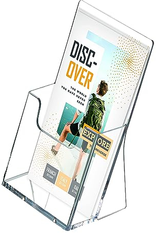 DISPLAY SALES Tisch-Prospekthalter für DIN Lang Flyer | Prospektständer Lang im Hochformat | Aufsteller Flyer aus glasklarem Acryl | 10 Broschürenständer für jeden Anlass