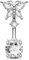 OUFER 14G 10 mm Papillon Piercing Nombril Acier Chirurgical 316L Inversé Percing au Nombril Clair CZ Bijou De Nombril pour Femme