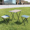 [en.casa] Bistroset Pieksämäki 3-TLG. Gartenmöbelset für Balkon Set aus 1 Tisch und 2 Hockern klappbar Sitzgruppe Holz Metall Mehrfarbig