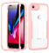 Phoona 360 degrés Coque pour iPhone 7/8/SE2022/SE2020 avec Transparent Protection d'écran, TPU Silicone Antichoc écran Coque, Anti-Rayures Intégrale Étui Housse pour iPhone 7/8/SE2022/SE2020, Rose