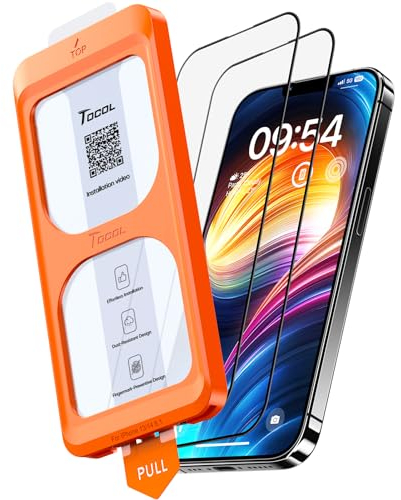 TOCOL für iPhone 14 für Panzerglas, Full Screen Auto-Installation 9H Härte folie Stoßfest Kratzfest Anti-Fingerabdruck Anti-Öl Anti-Bläschen Schutzfolie für iPhone 14, Kompatibel mit Hülle, 2 Stück