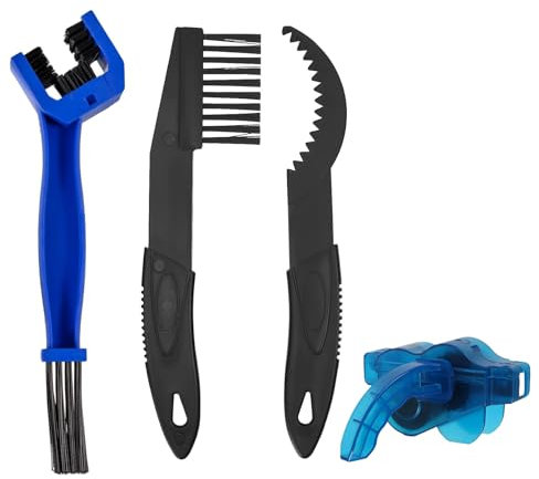 4PCS Nettoyeur de Chaîne de Vélo Set, Kit de Brosse à Bicyclette, Nettoyage Chaîne Vélo Outils d'entretien, Nettoyeur de pétrole Bike Chain Cleaner, Moto Chaîne de Vélo Outils de Nettoyage, Bleue