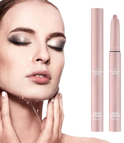 Wasserfester Zweifarbiger Glitzer Lidschattenstift, 2024 Neuest Lidschatten stift,12 Colors Eyeshadow Stick, Langanhaltendes Augen-Make-Up, Natürlichen und Schimmernden Farbtönen (#01)