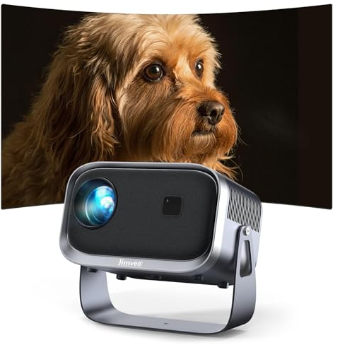 Beamer【±360° Drehbar/Remote Focus/Trapezkorrektur】 Mini Beamer Jimveo Beamer 1080P Full HD 15000L WiFi6 Bluetooth Projektor Unterstützt 4K Heimkino 300'' Display mit iOS/Android/USB