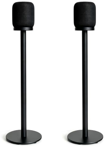 ZGOUO Lautsprecherständer, kompatibel mit Apple Homepod 1. und 2. Generation (nur Ständer), mit Aluminiumlegierung und verdecktem Netzkabel (Schwarzes 1 Paar)