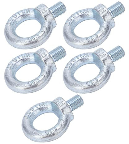 Boulon à œil d'épaule de Levage, Anneau de Levage Boulon à œil fileté 5 Pièces Galvanoplastie Zinc Blanc Q235 Boulons à œil en Acier pour Industriel (#2)