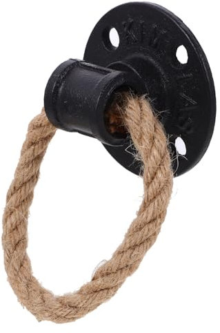 HOMSFOU Vintage Schrankgriff Mit Schwarzem Hanfseil Runder Schrankknopf Langlebiger Möbelknopf Für Schubladen Und Türen Einfache Montage Geeignet Für Schränke Und Kommoden