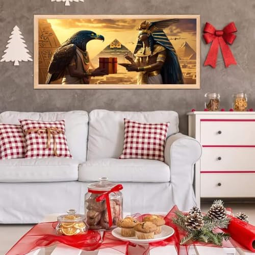 5D Diamond Painting Set, Diamant Painting Bilder Kit für Kinder Erwachsene, Ägyptischer Gott DIY Crystal Strass Stickerei Painting Diamant Malerei Kit, Home Büro Wall Dekoration, Geschenk 90x180 cm L2