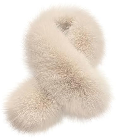 iSpchen Pelz Schal Damen Winter Fuchspelz Kragen Pelzkragen Damen Kunstpelz Fell Schal Pelzkragen Fellkragen Umschlagtuch Kragen Herbst Winter Warm Weich Scarf Frauen Schultertuch Winter Nackenwärmer