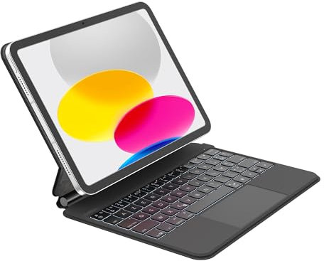 Belkin Pro Étui Clavier pour iPad 10ème Génération avec Support magnétique, rétroéclairé, Touches tactiles multipoints, Compartiment pour Apple Pencil, Clavier sans Fil AZERTY pour iPad 10,9 Pouces
