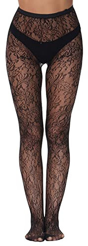 Spitzen Unterwäsche Frauen Set Body Sexy Damen Damen Netzstrumpfhose mit hoher Taille Sexy Mesh Netzstrümpfe Lack Und Schlafanzug (C, One Size)