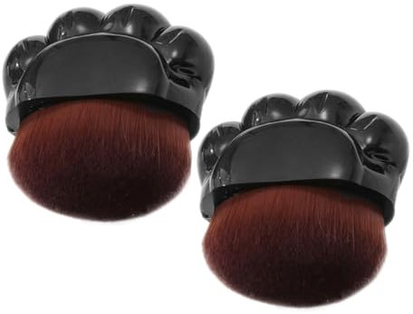 DEARMAMY 2pièces Lot De Pinceaux à Fond De Teint Pinceau à Tête Plate Pour Anti- Pinceau Forme De Patte De Chat Pour Maquillage Visage