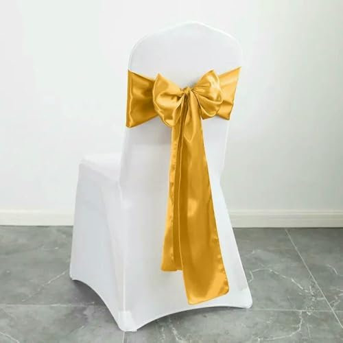 QIUMING Lot de 10 nœuds Papillon en Satin pour Chaise de Mariage, 17 x 275 cm, à Faire soi-même, pour fête d'anniversaire, hôtel, Spectacle, décoration pour Banquet, Baby Shower