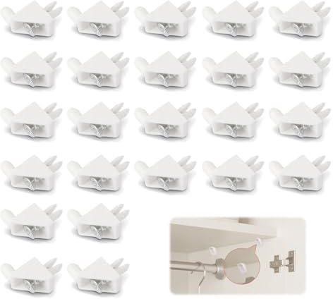 Nevoluxer 24 Stück Regalbodenträger Weiß, Bodenträger 101558 Passend für IKEA PAX KOMPLEMENT,Ersatzteil für Schrankbodenhalter, Stabile Metallhalterung für Regale und Schränke
