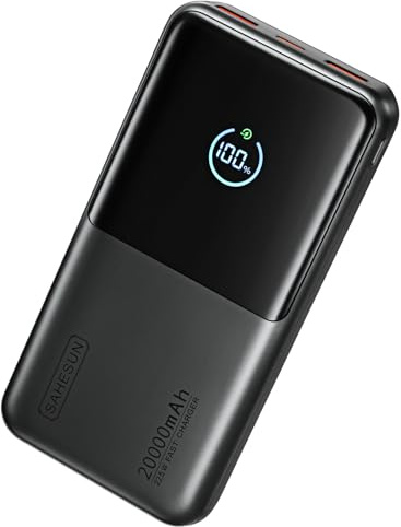 SAHESUN Portable Charger 20000mAh 22.5W Fast Charging Power Bank Battery Pack USB C Input & Output PowerBank with LCD Display for iPhone 17 16 15 14 Plus Pro Max etc