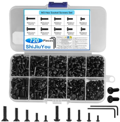 720 Pezzi M3 Acciaio Viti a Brugola Set