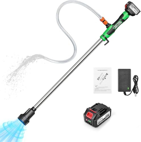 Pompa di Trasferimento dell'Acqua a Stelo Senza Fili, 2000 L/H, Pompa di Sentina Portatile con Tubo Giardino NPT 19 mm, Compatibile 20 V MAX (Senza Batteria) per Piscina Giardino Stagno