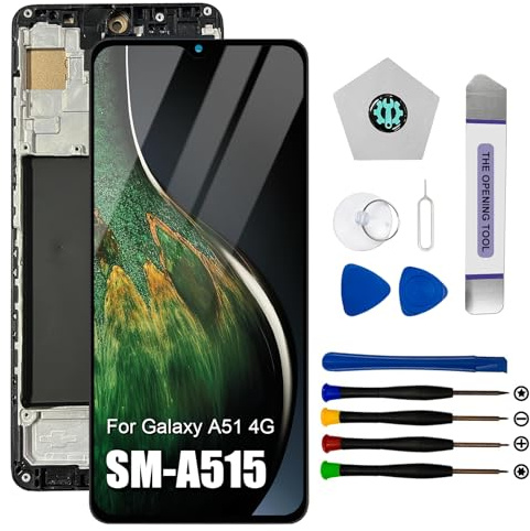 Écran pour Samsung Galaxy A51 4G SM-A515F A515F/DS A515F/DSN A515F/DST | Complet LCD Display, Avec un cadre,avec outil de réparation