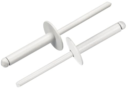 QUARKZMAN 100Stk 3/16x1 Großer Flanschkopf Blindnieten, Verzinkter Kohlenstoffstahl Griff Und Dornkappe Blindnieten, Grau
