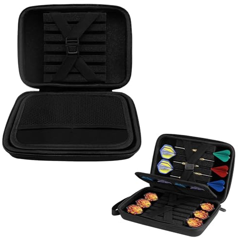 JAWAI Dartpfeile Tasche, Dart Tasche für 12 Darts, Dartpfeile Tasche, Dart Zubehör 12 Darts Aufbewahrung, Darttasche, Dart Etui, Robuste Darts Tasche mit Reißverschluss (Schwarz)