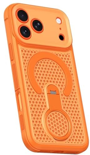 Generisch Hülle Für iPhone 17 Pro Max/17 Pro/17 Air/17, Magnetische Cover Mit Kabelloses Laden Ständer Gaming-Kühlung Hülle(Orange,17 Pro)