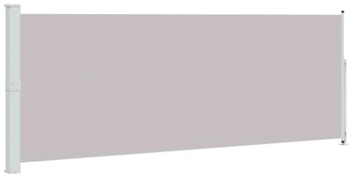 Fisinber Seitenmarkise Ausziehbar 180x500 cm Grau - Sichtschutz und Windschutz für Balkon, Terrasse und Garten - Stabiler Sichtschutzzaun aus Polyester mit Stahlkassette