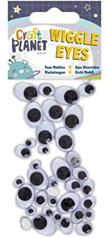 Craft Planet Wiggle Eyes 37 Pieces Oval Black & White Assorted Sizes, Crafts, Art & Craft Fun, Crafting Basic Supplies, Embellishments, Eye Stickers, Home, School, Craft Accessories, Decorations