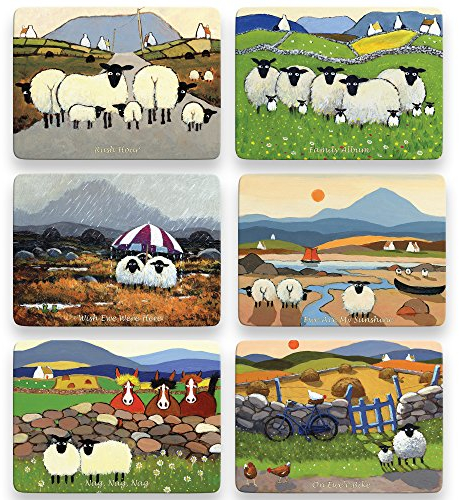 Thomas Joseph Tisch-Sets aus Kork, Reihe: „The Whimsical World of Thomas Joseph“ gelb