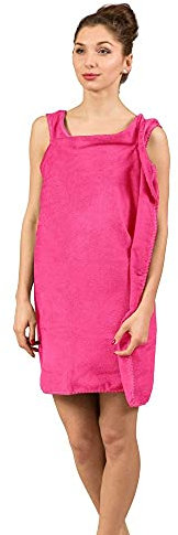 Froster Handtuch-Bademantel, Damen Saunakilt, Duschtuch mit Riemen, Armlöcher, Wickel-Badetuch (Fuchsie)