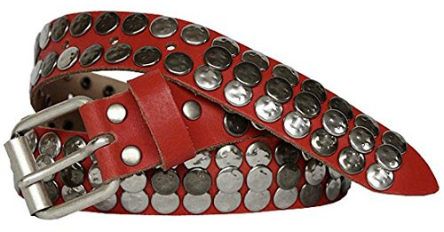 Vanzetti Kinderguertel rot mit silbernen Nieten, Breite 3 cm VJ050A6090-351B